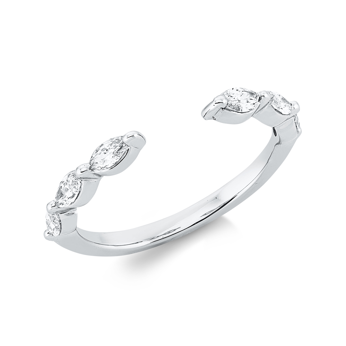 marquise  modern woman ring in white gold