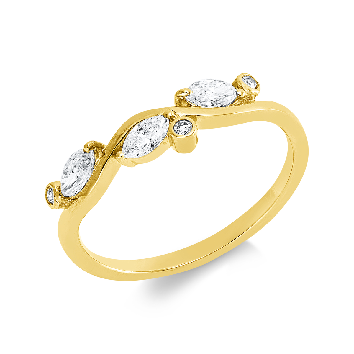 marquise  modern woman ring in yellow gold