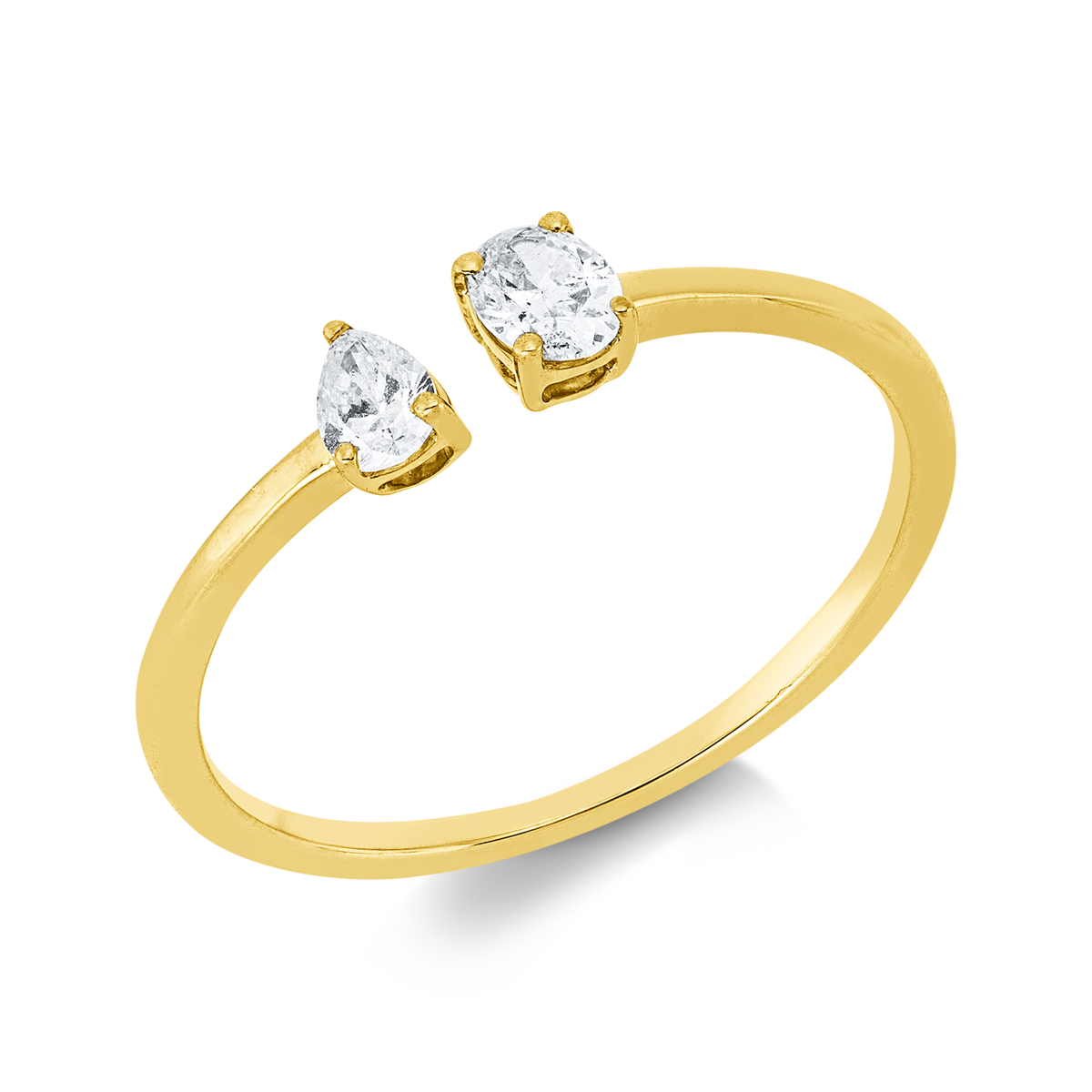 oval  modern woman ring in yellow gold