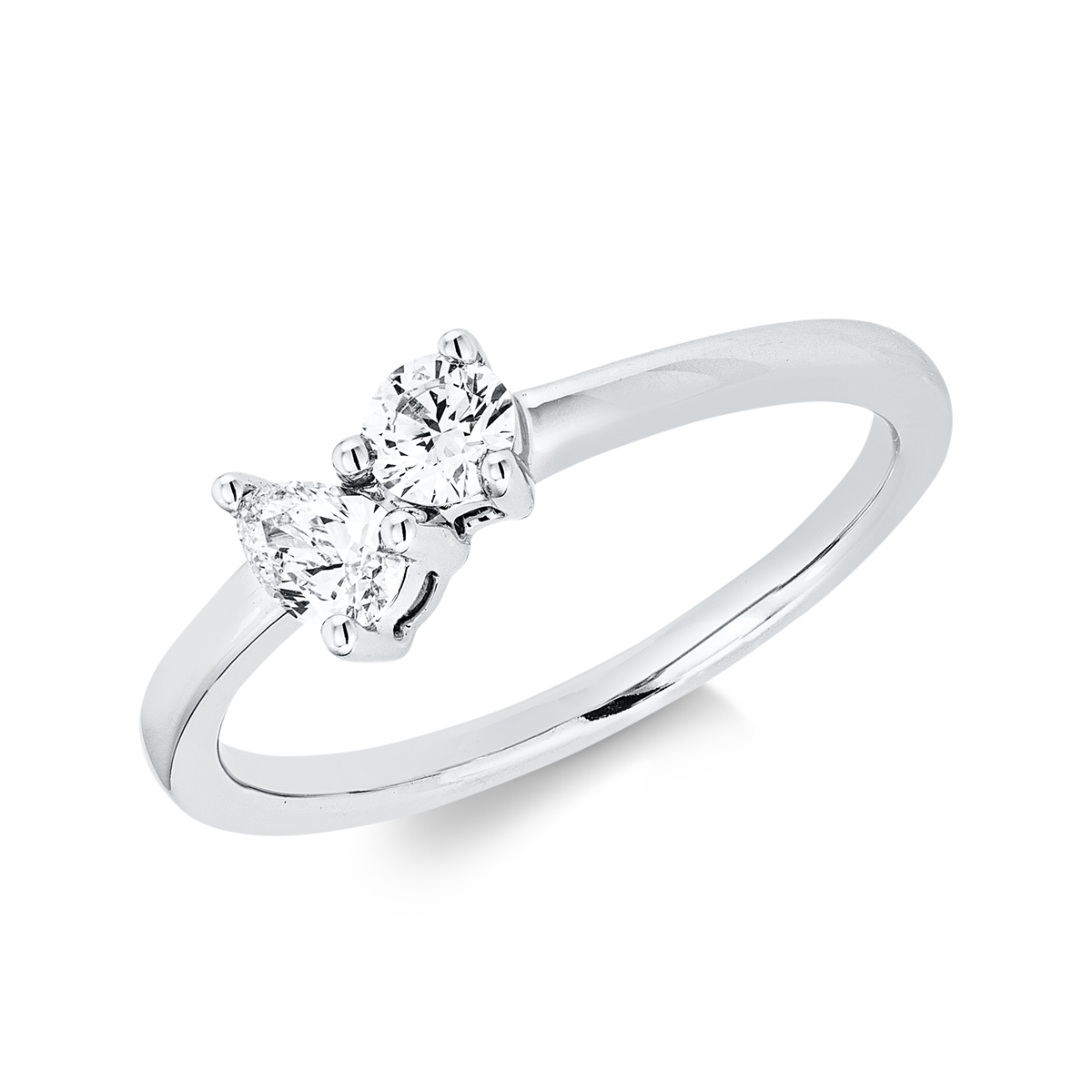 diamond full cut  modern woman ring in white gold