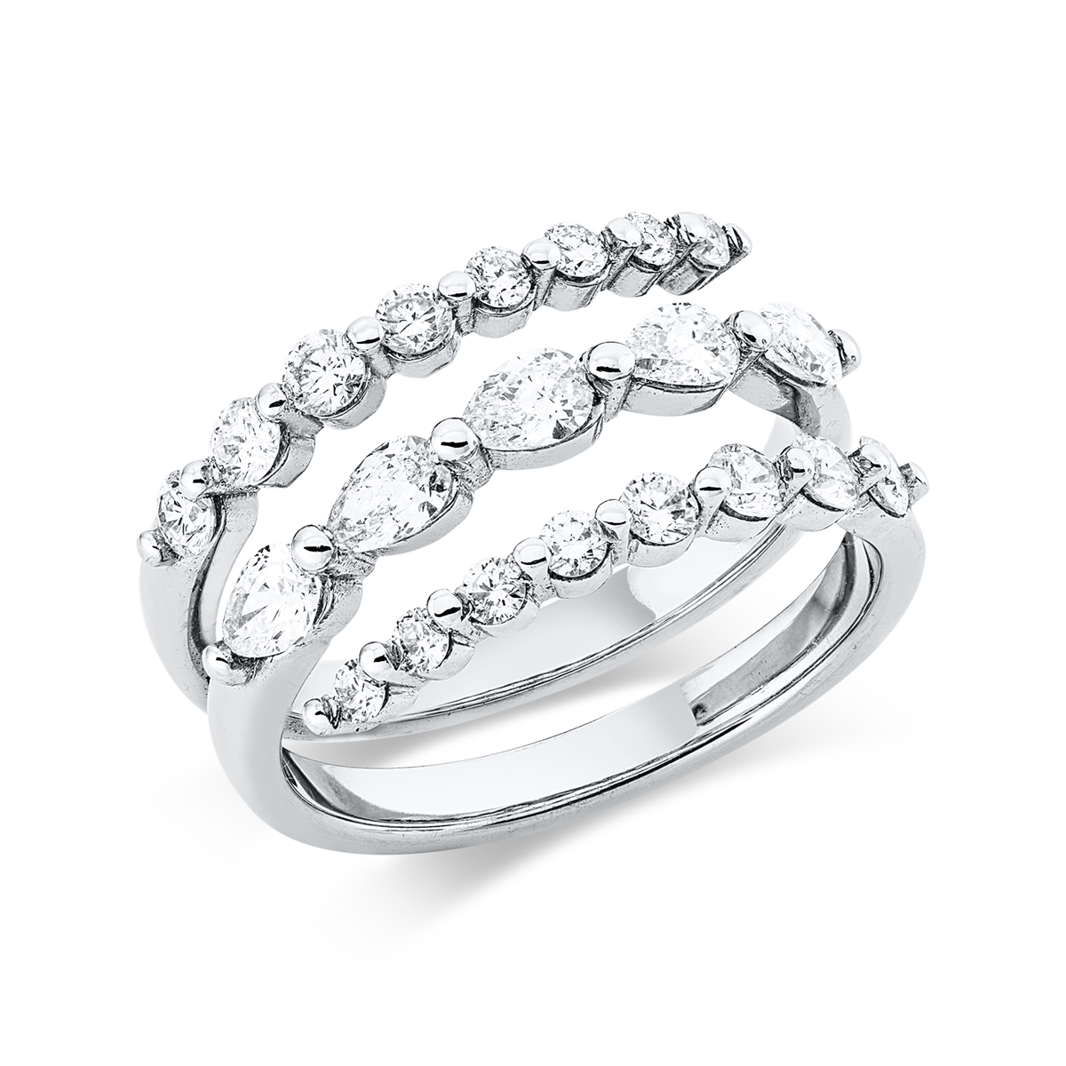 marquise  modern woman ring in white gold