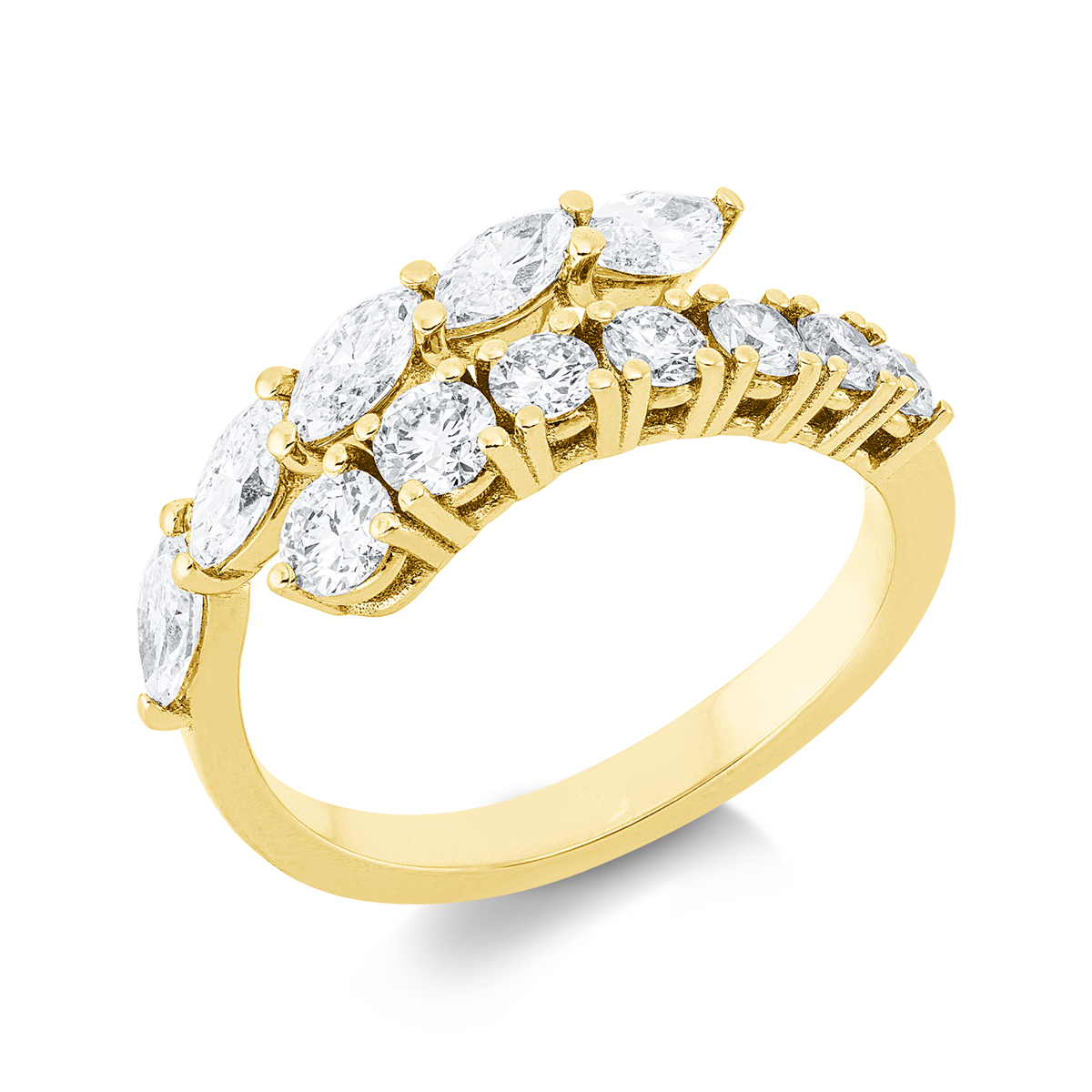 marquise  modern woman ring in yellow gold