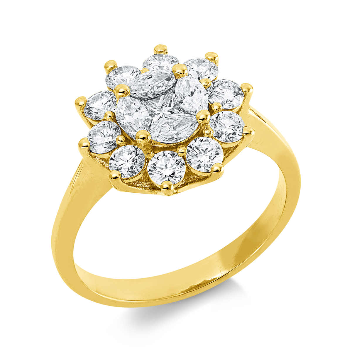 princess  illusion classic ring in yellow gold