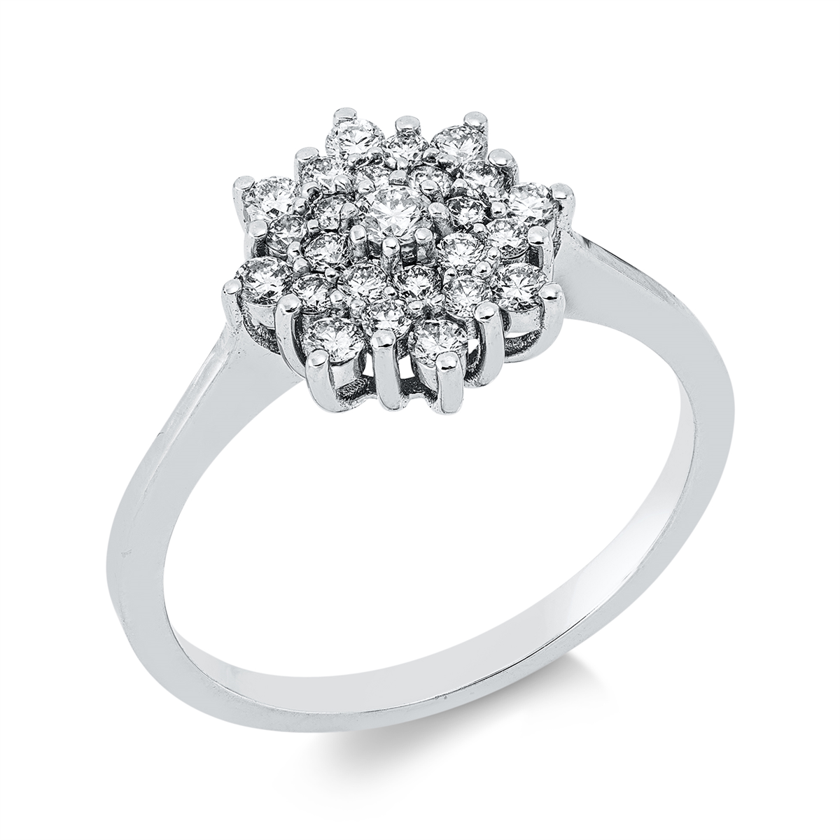diamond full cut  illusion classic ring in white gold