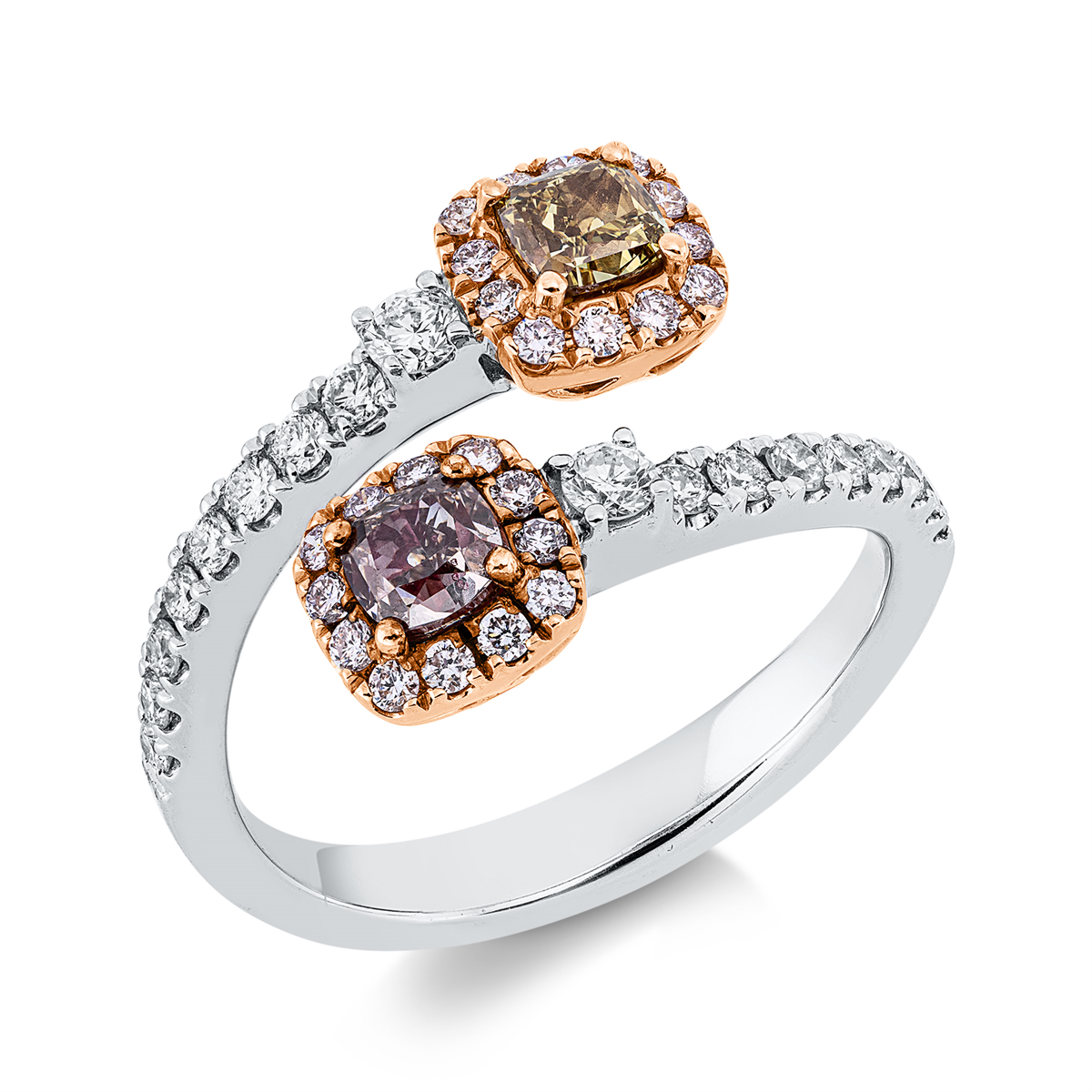 diamond full cut  fancy colored diamond ring in whitegold /yellowgold /redgold