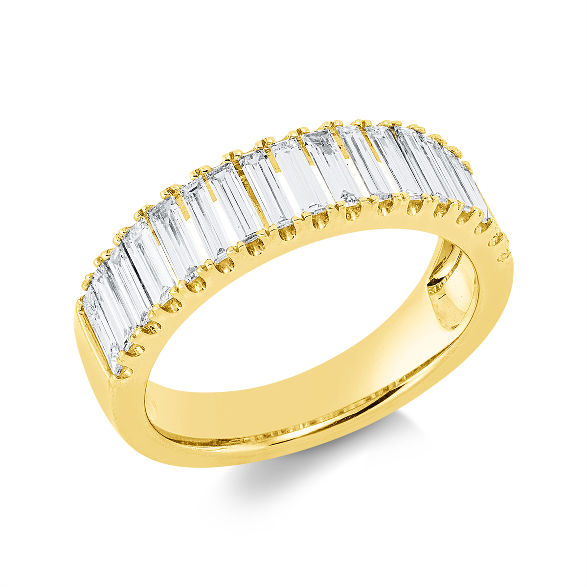 baguette  baguette ring in yellow gold