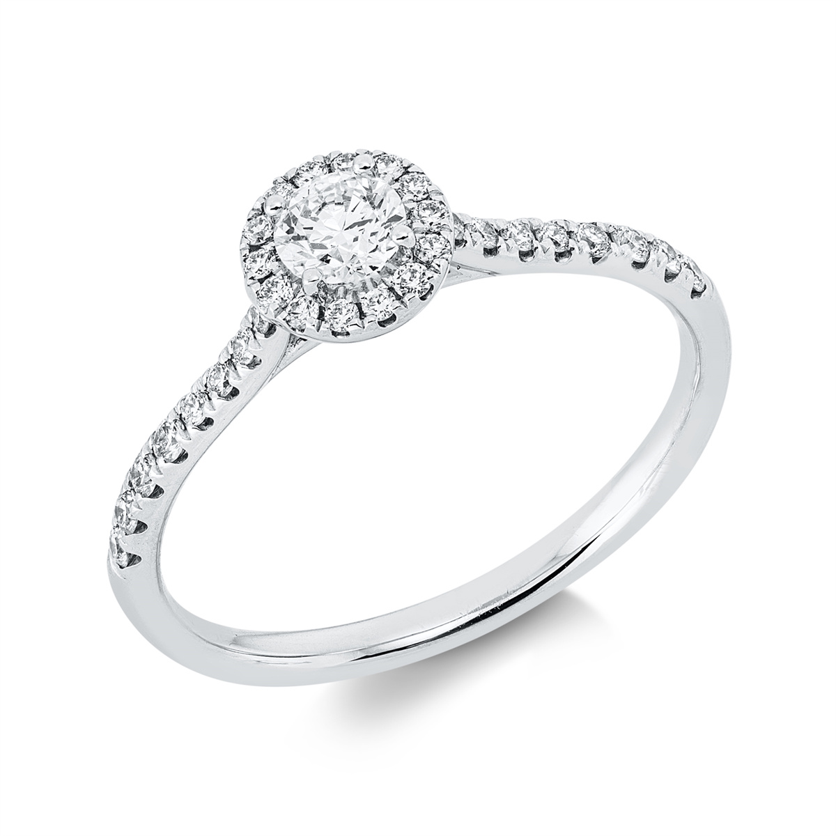 diamond full cut  fancy colored diamond ring in white gold