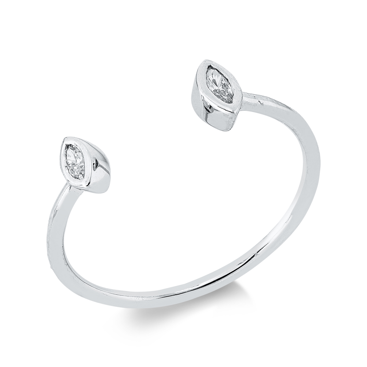 marquise  modern woman ring in white gold