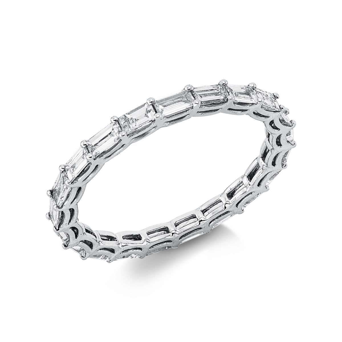baguette  baguette ring in white gold