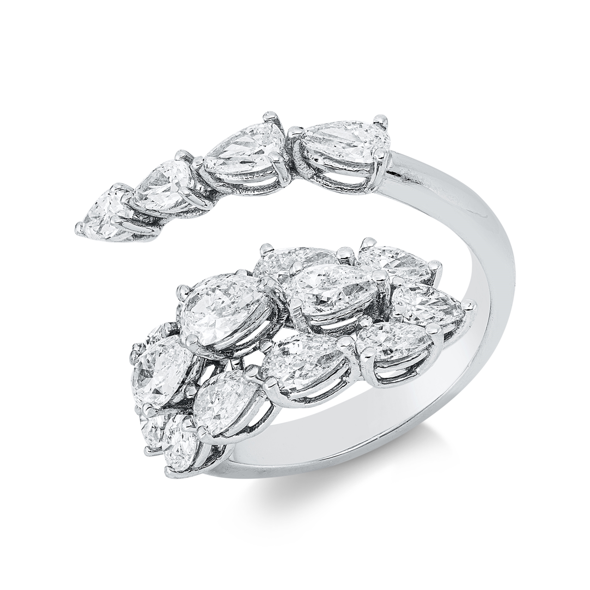 pear shape  exclusive ring in white gold