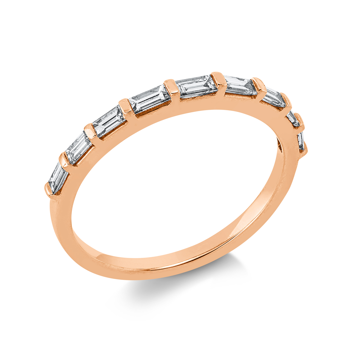 baguette  baguette ring in red gold