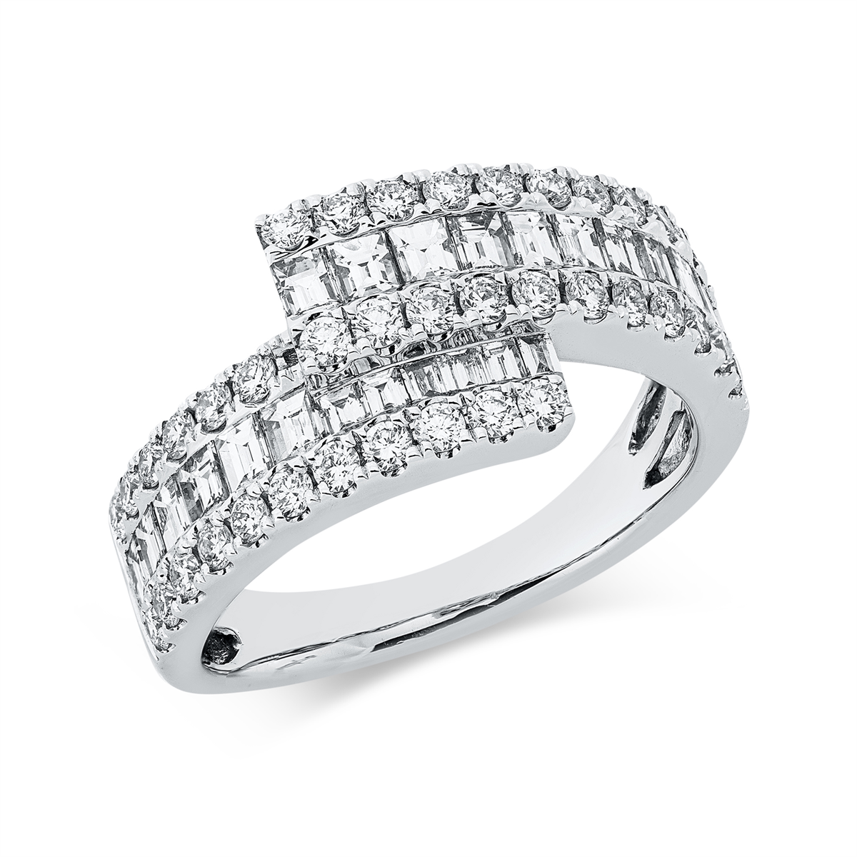 baguette  baguette ring in white gold