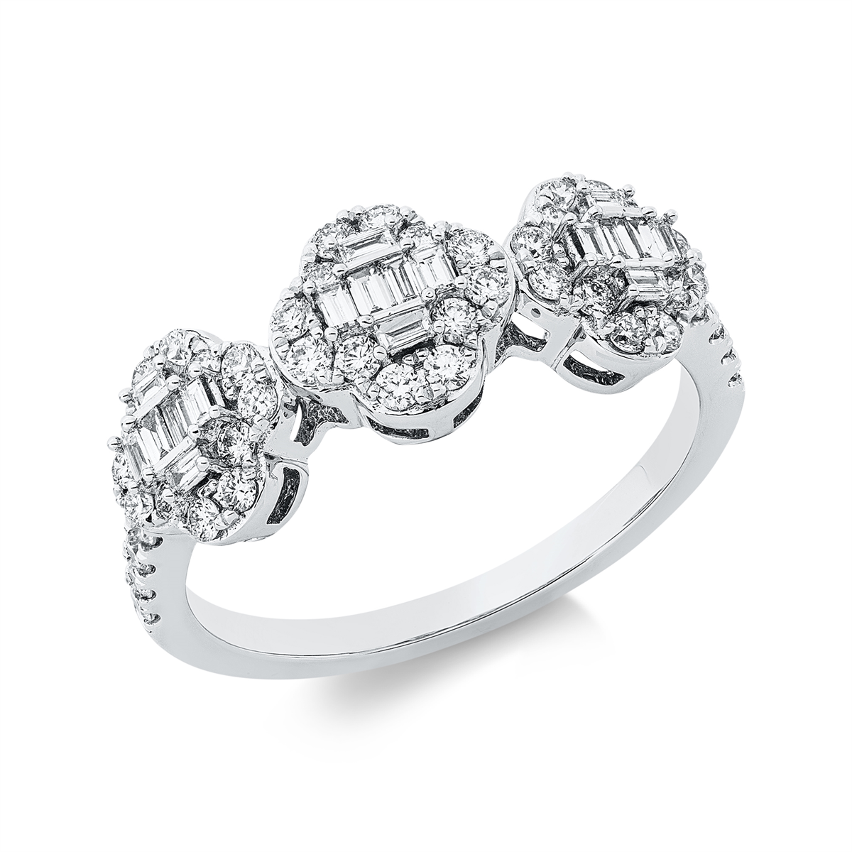 baguette  baguette ring in white gold