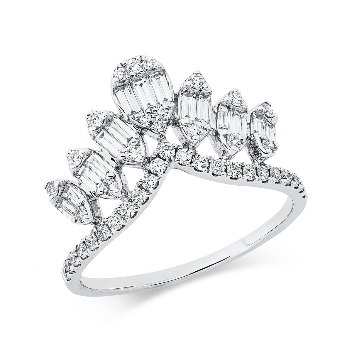 baguette  baguette ring in white gold
