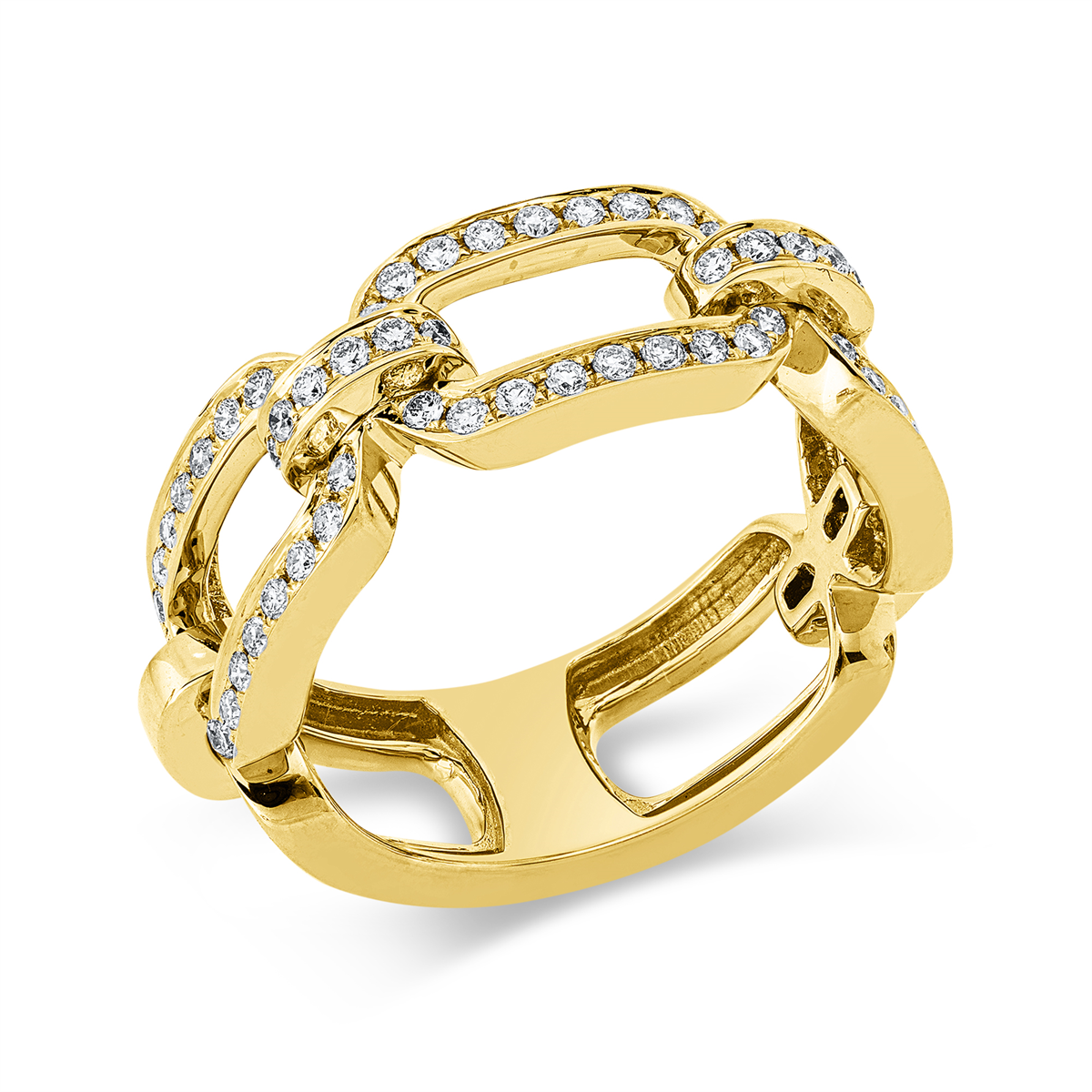 diamond full cut  multi-stone ring in yellow gold