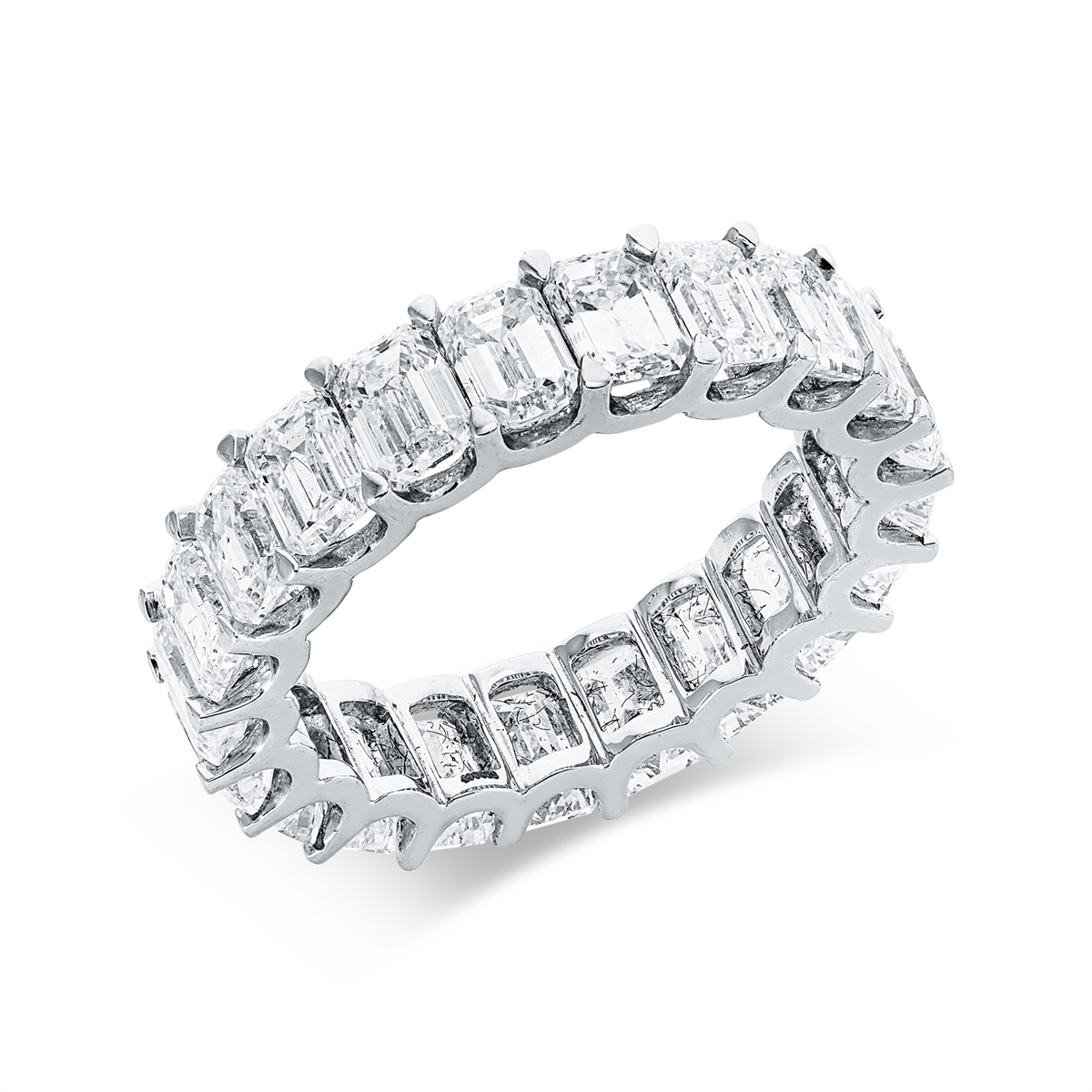 emerald cut  baguette ring in white gold
