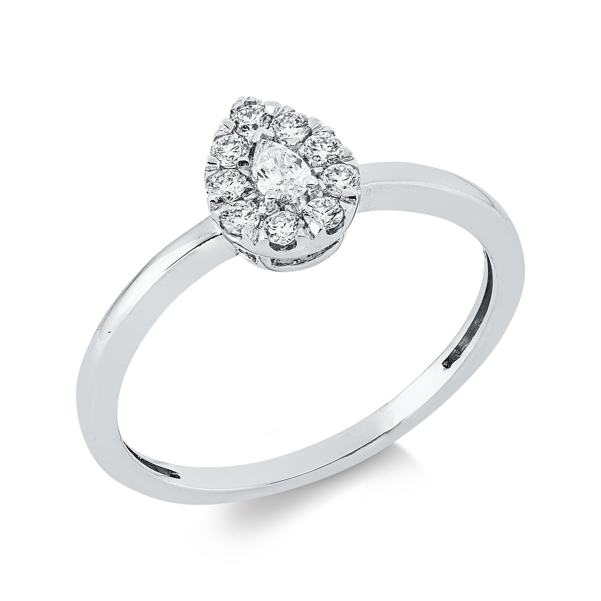 diamond full cut  illusion classic ring in white gold
