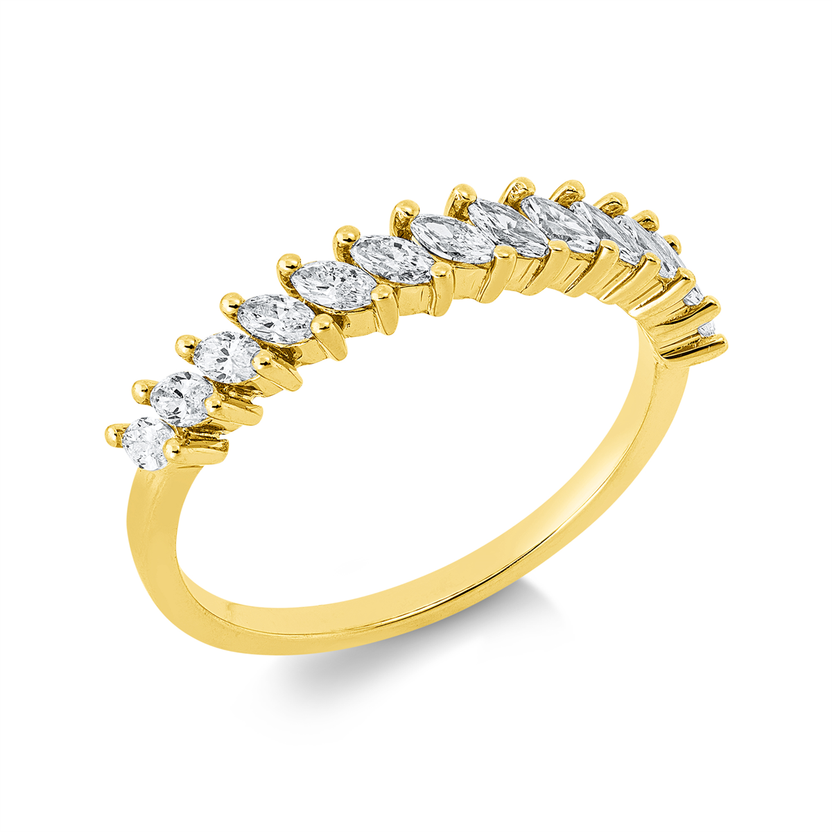 marquise  modern woman ring in yellow gold