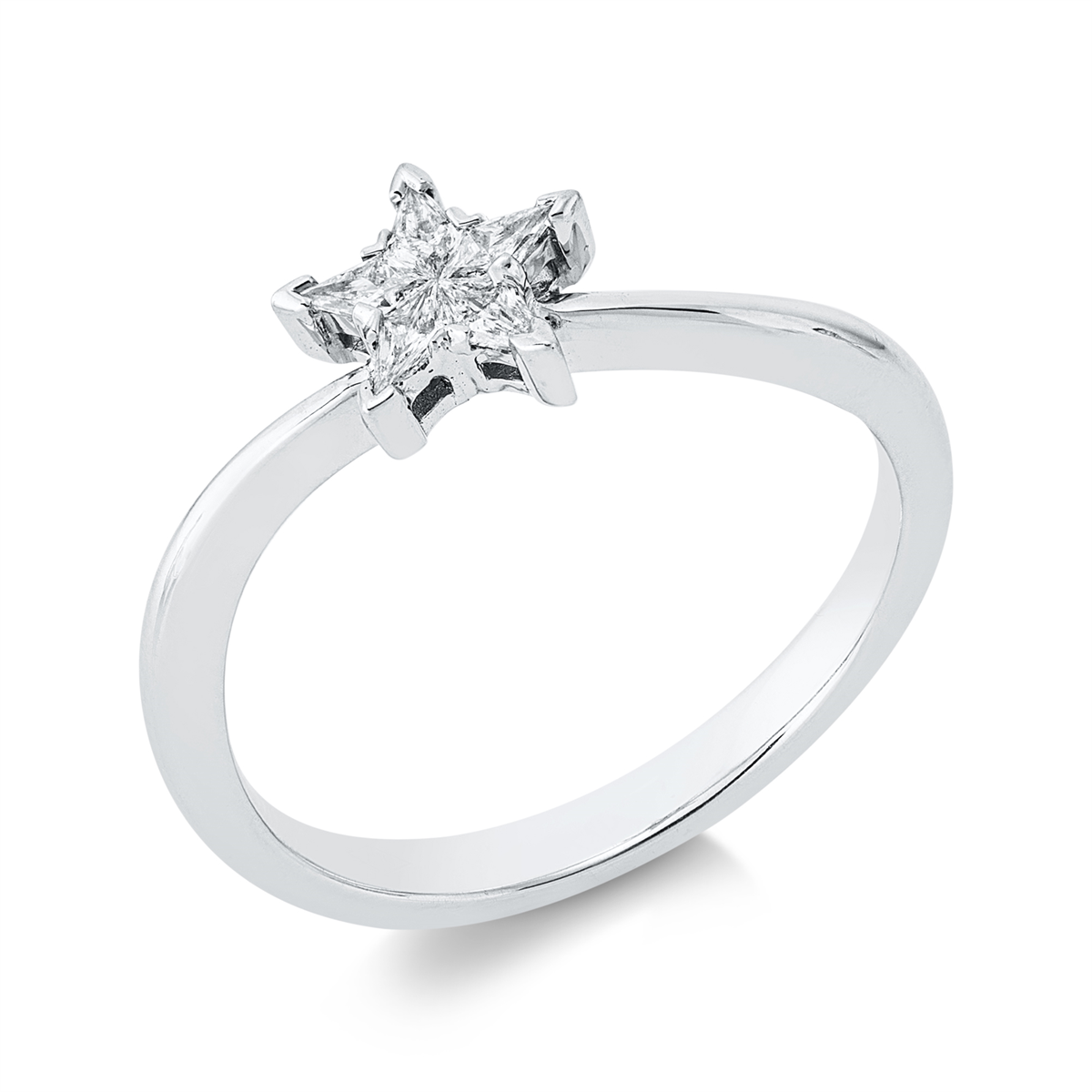 fantasy-cut  modern woman ring in white gold