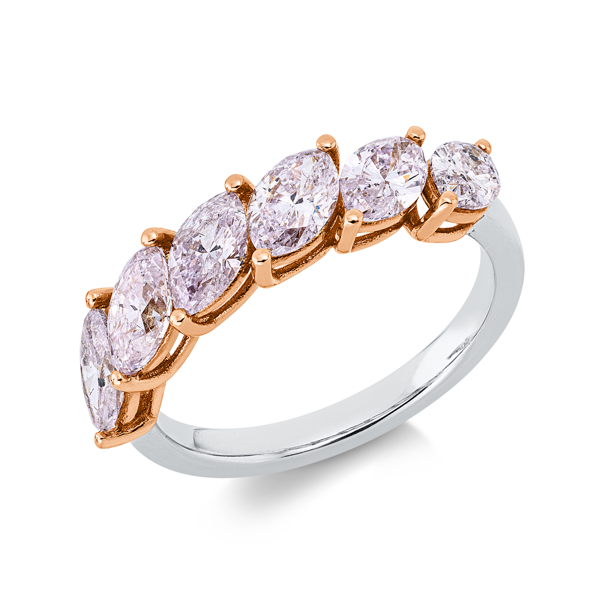 marquise  modern woman ring in whitegold / rosegold