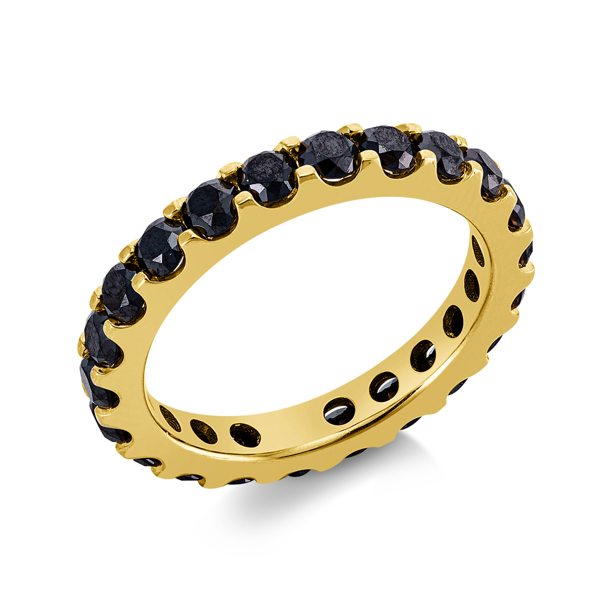 diamond full cut  modern woman ring in yellow gold