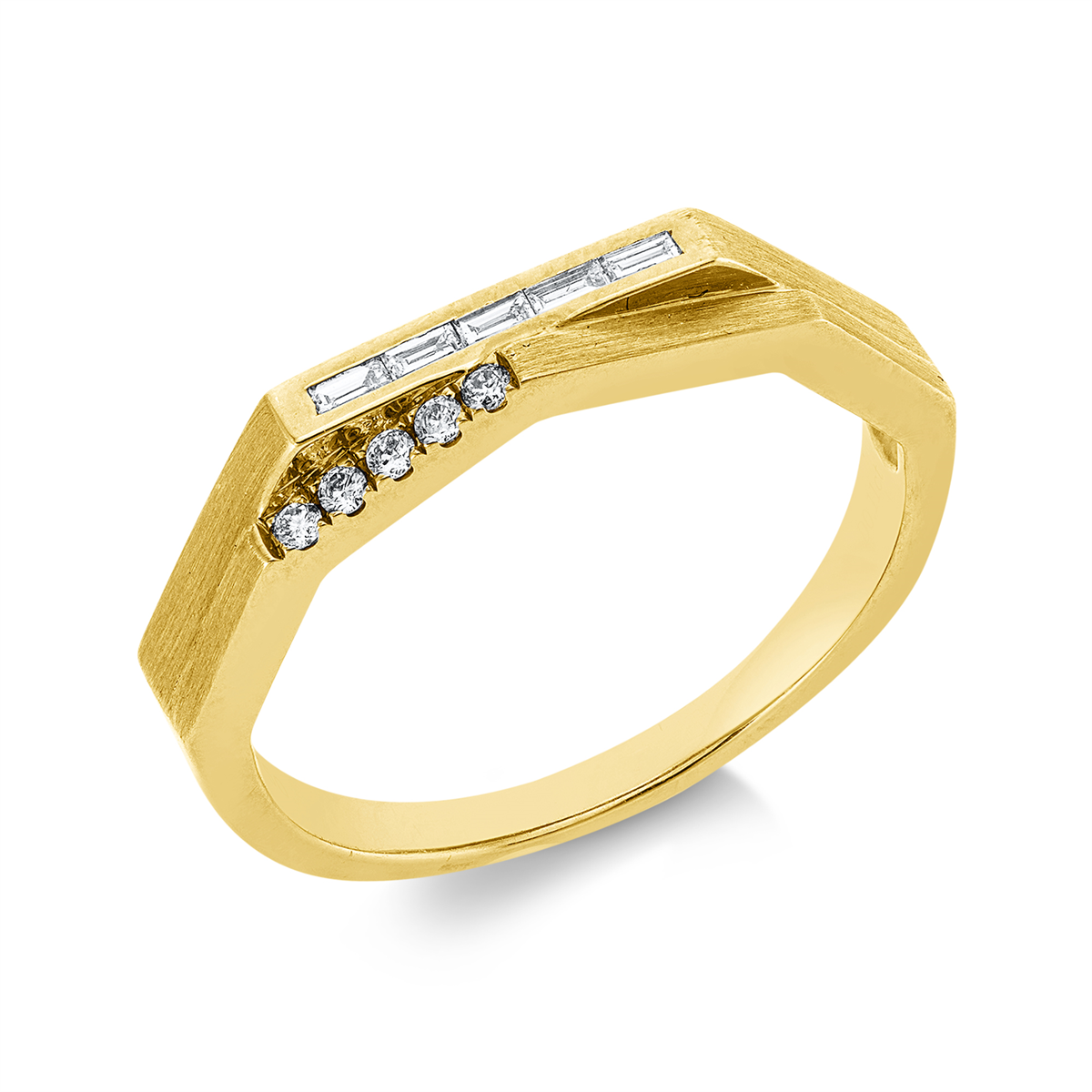 baguette  baguette ring in yellow gold