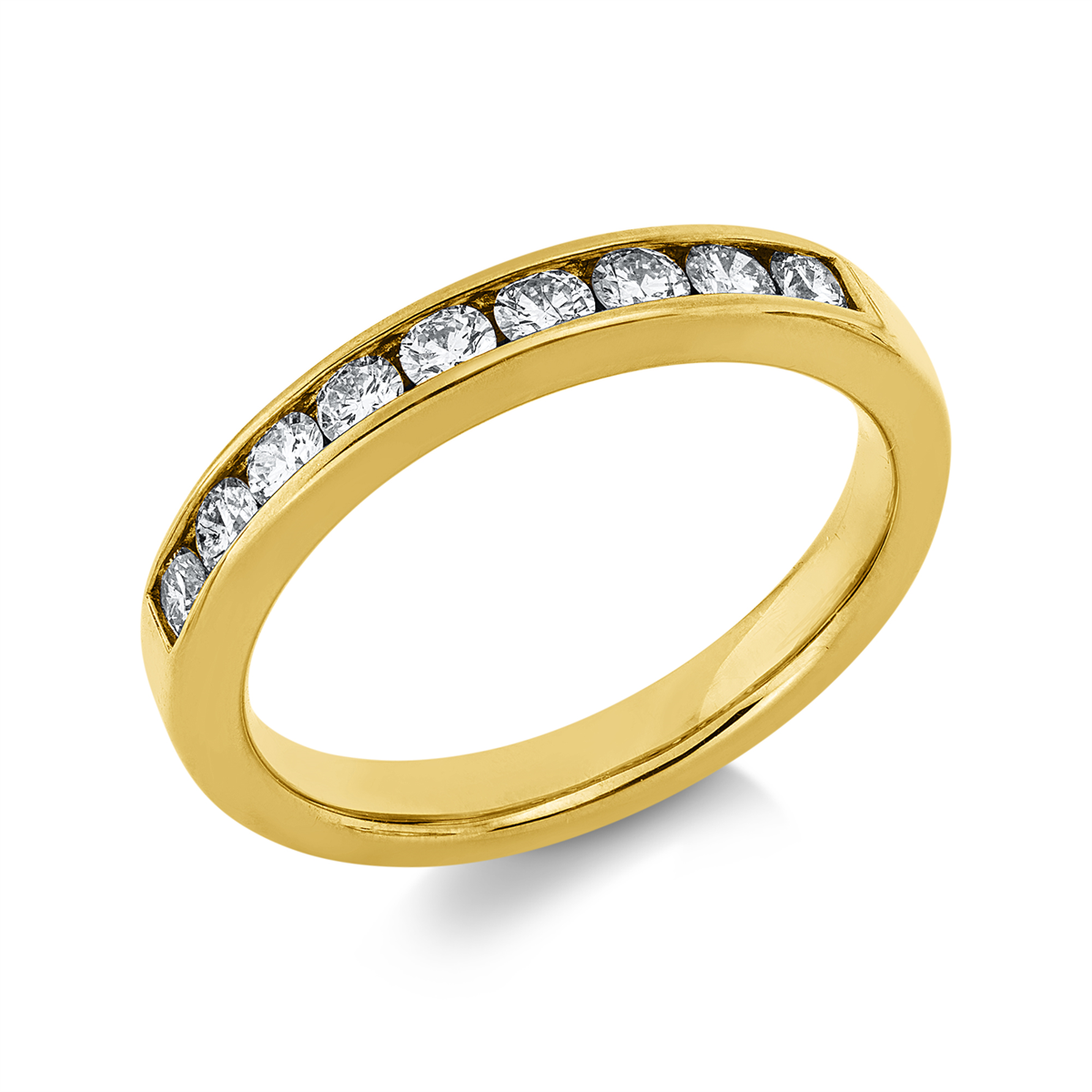 diamond full cut  modern woman ring in yellow gold