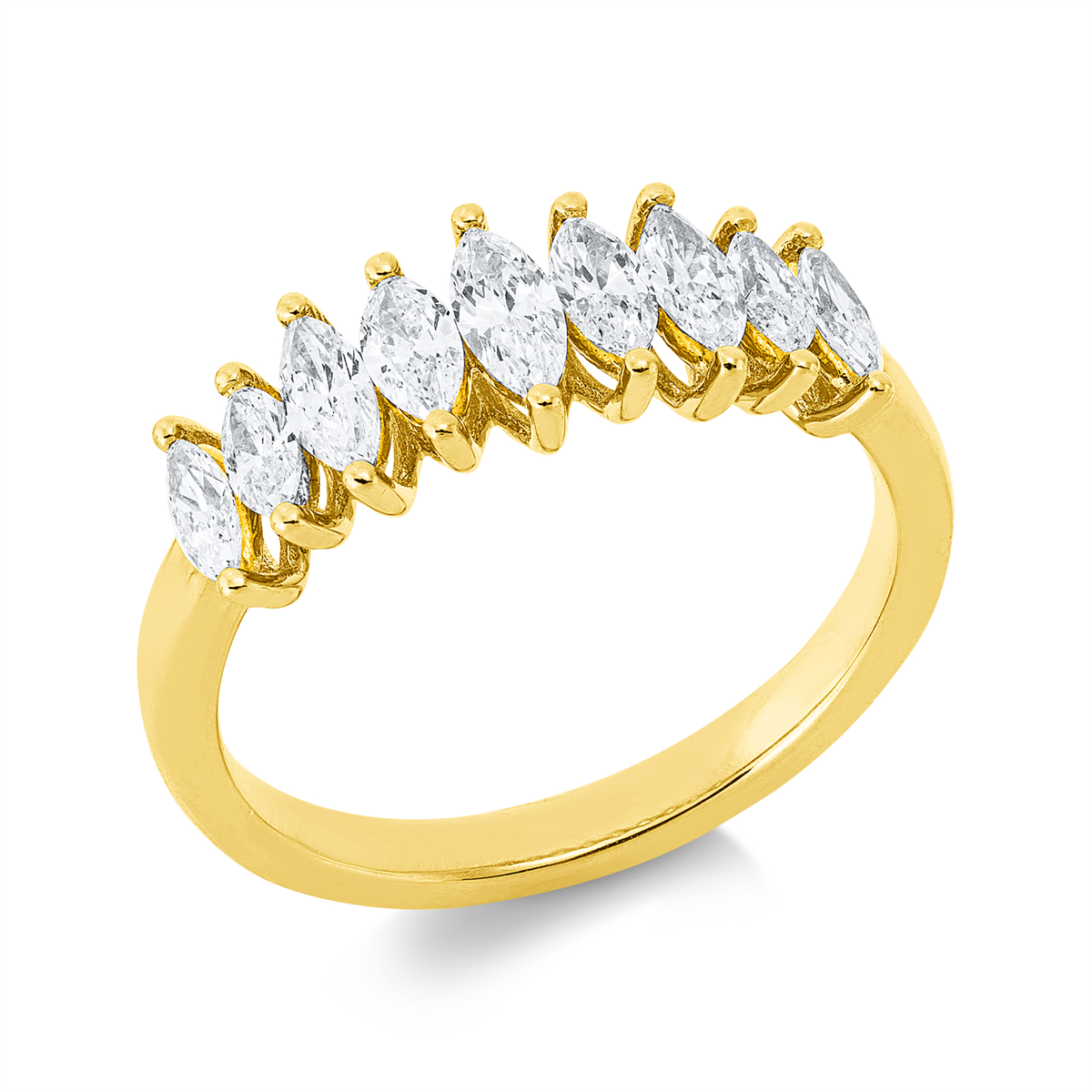 marquise  multi-stone ring in yellow gold