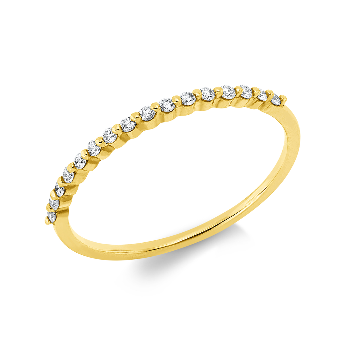 diamond full cut  modern woman ring in yellow gold