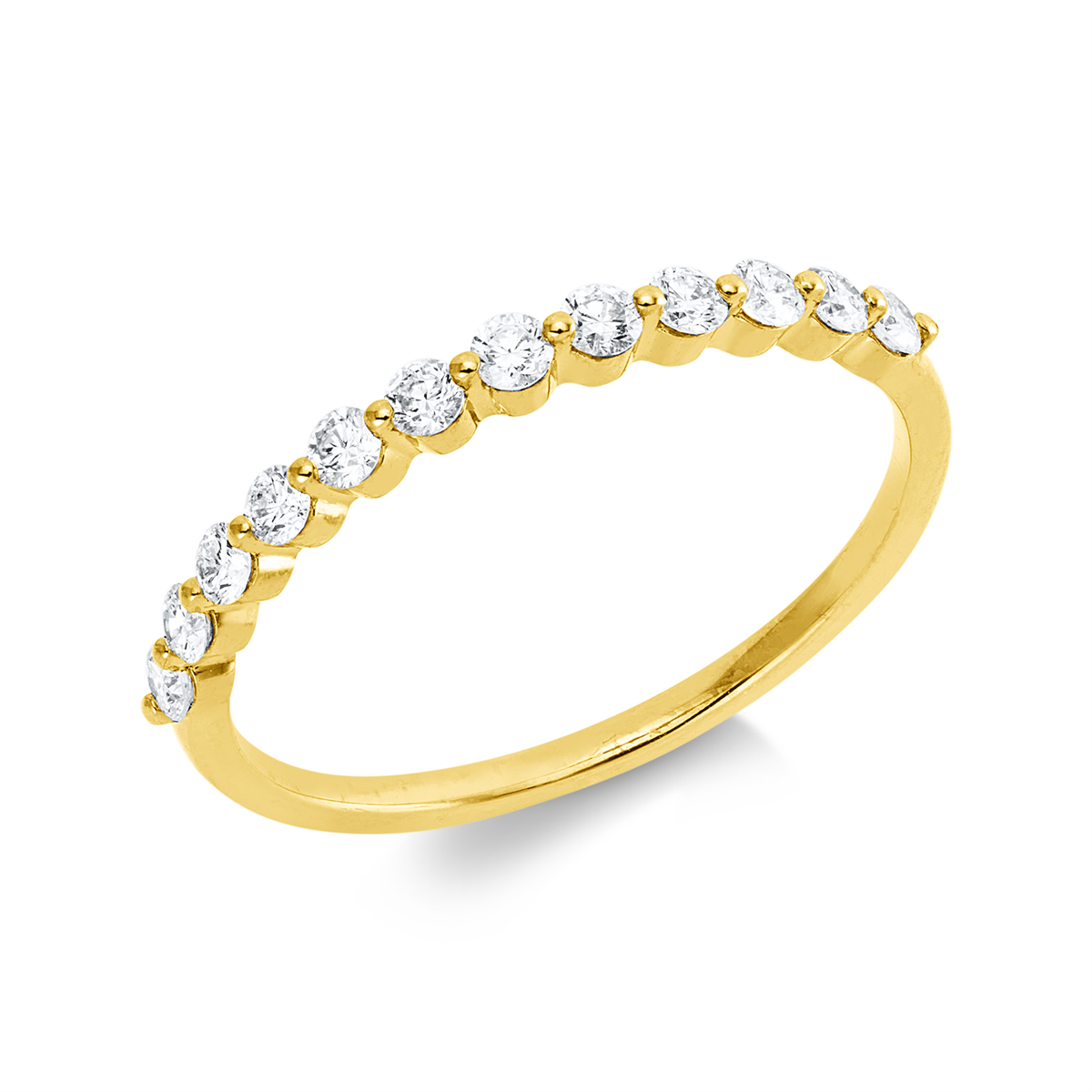 diamond full cut  modern woman ring in yellow gold