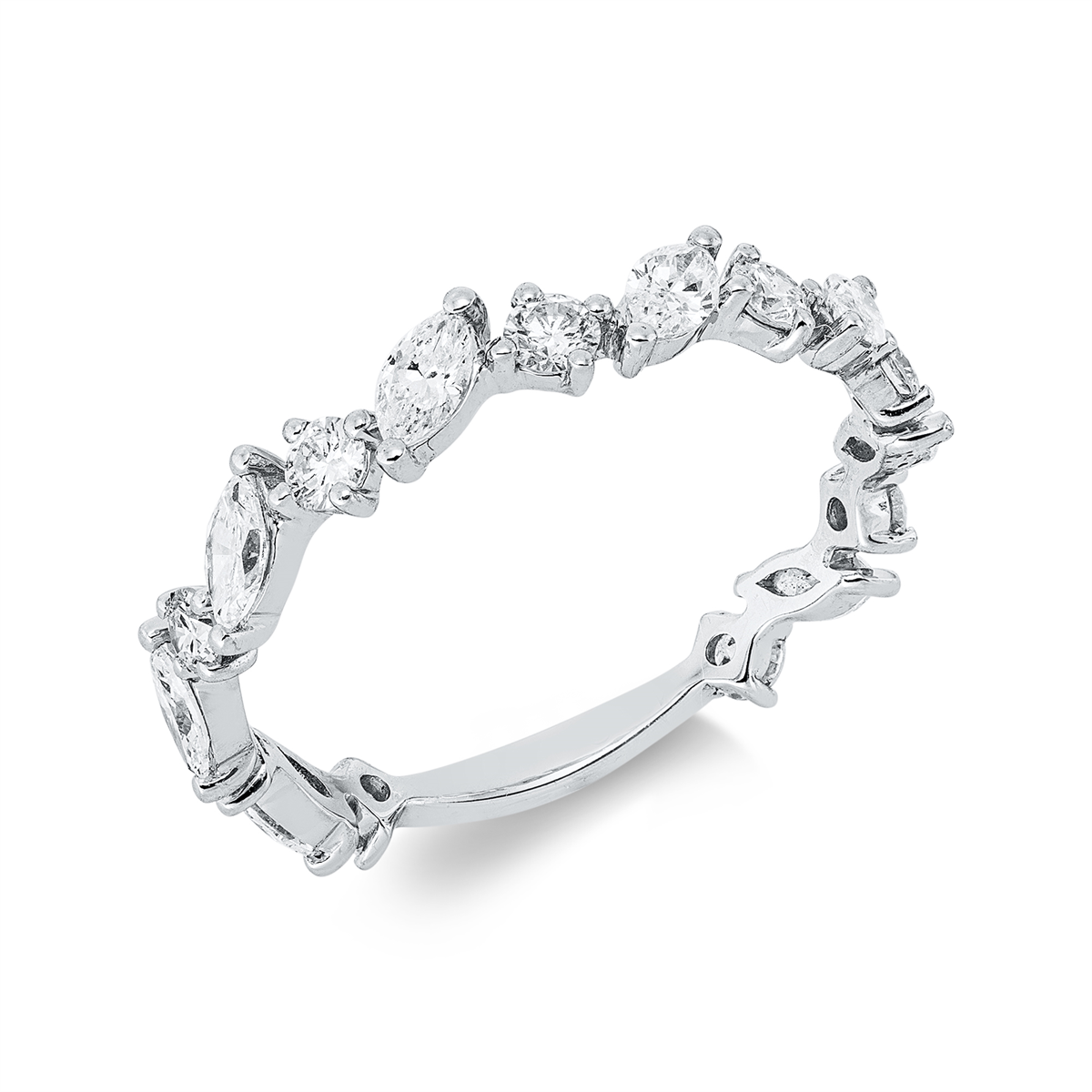 marquise  modern woman ring in white gold