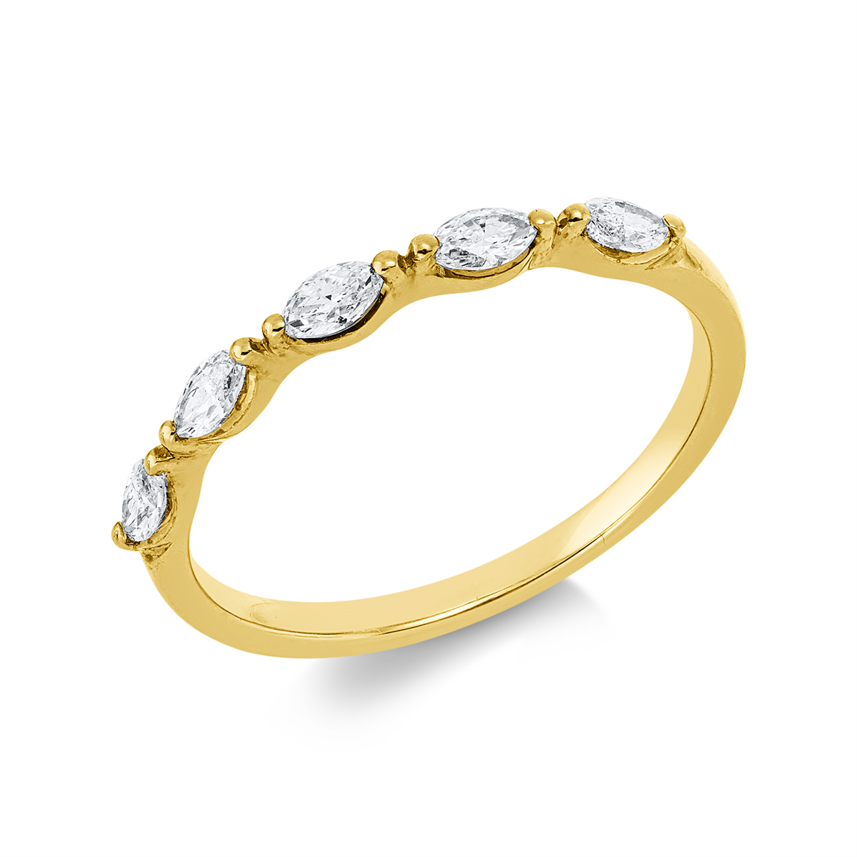 marquise  modern woman ring in yellow gold