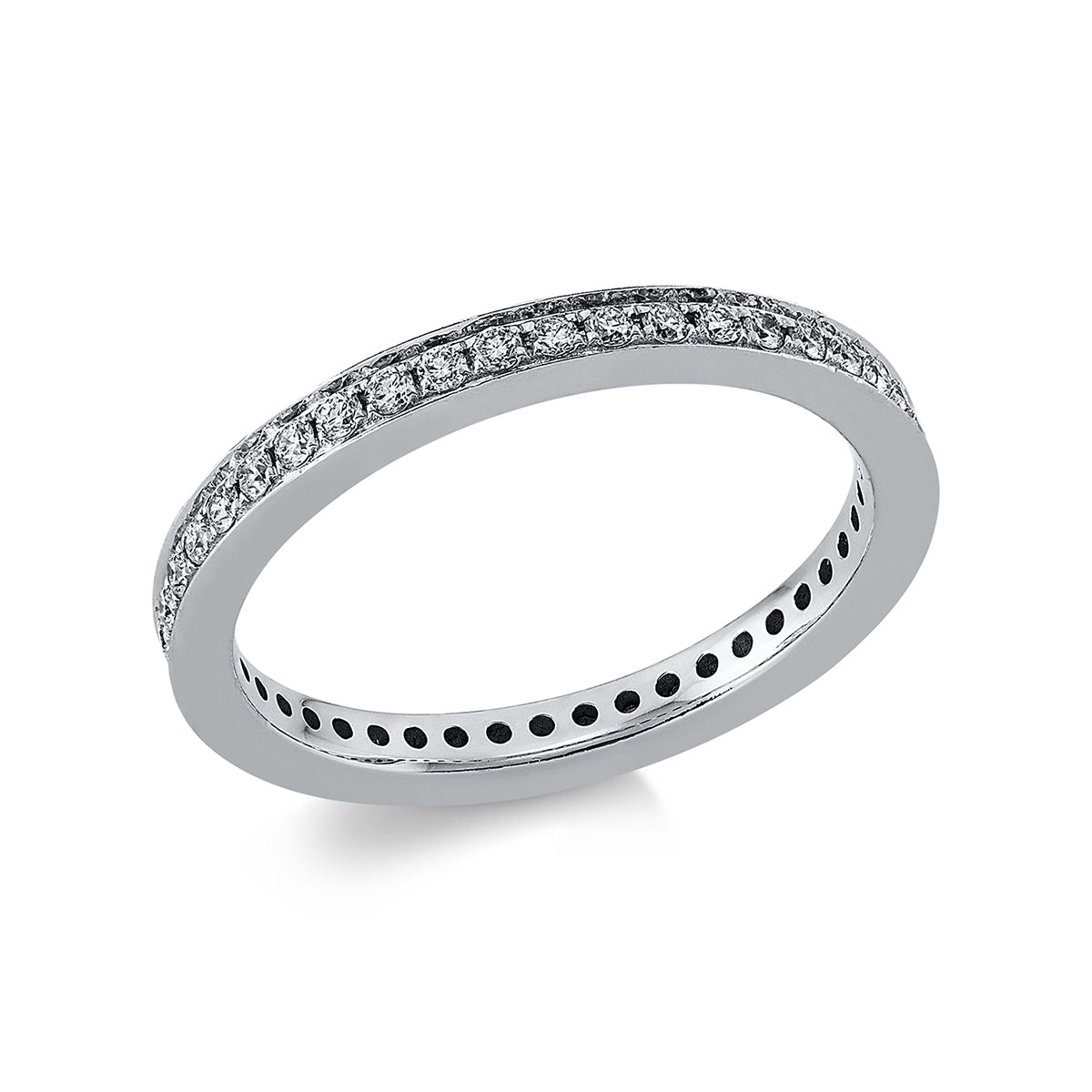 diamond full cut  eternity full ring in white gold