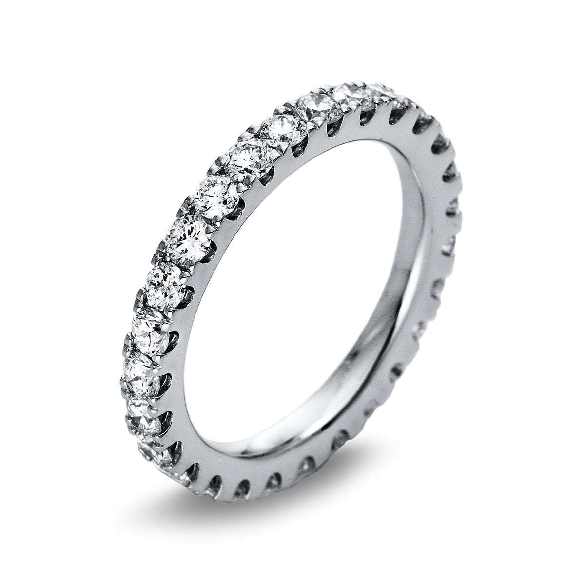 diamond full cut  eternity full ring in white gold