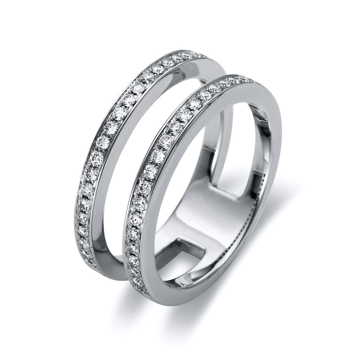 diamond full cut  multi-stone ring in white gold