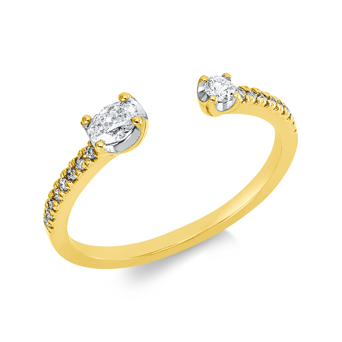 oval  modern woman ring in yellow gold / white gold