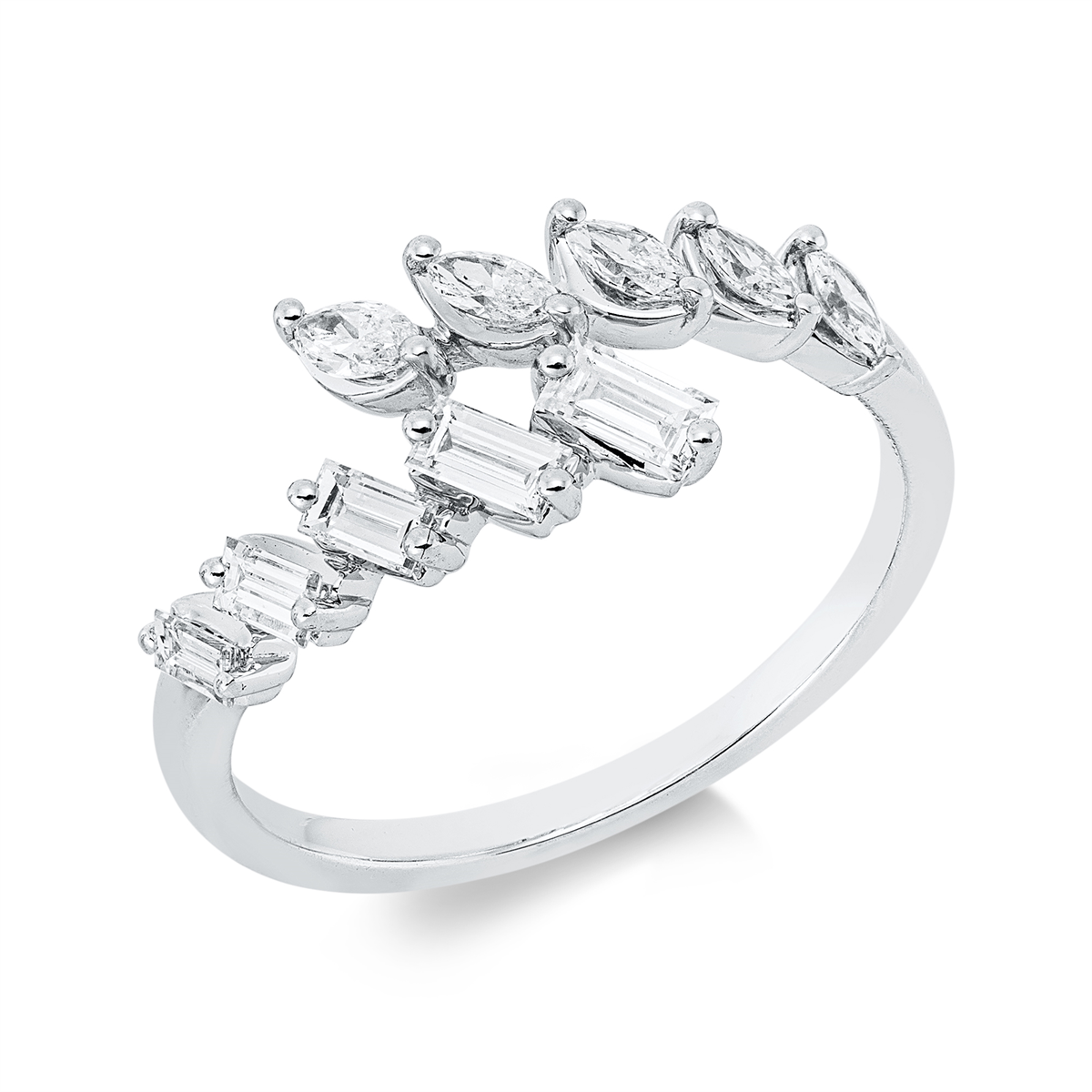 baguette  baguette ring in white gold