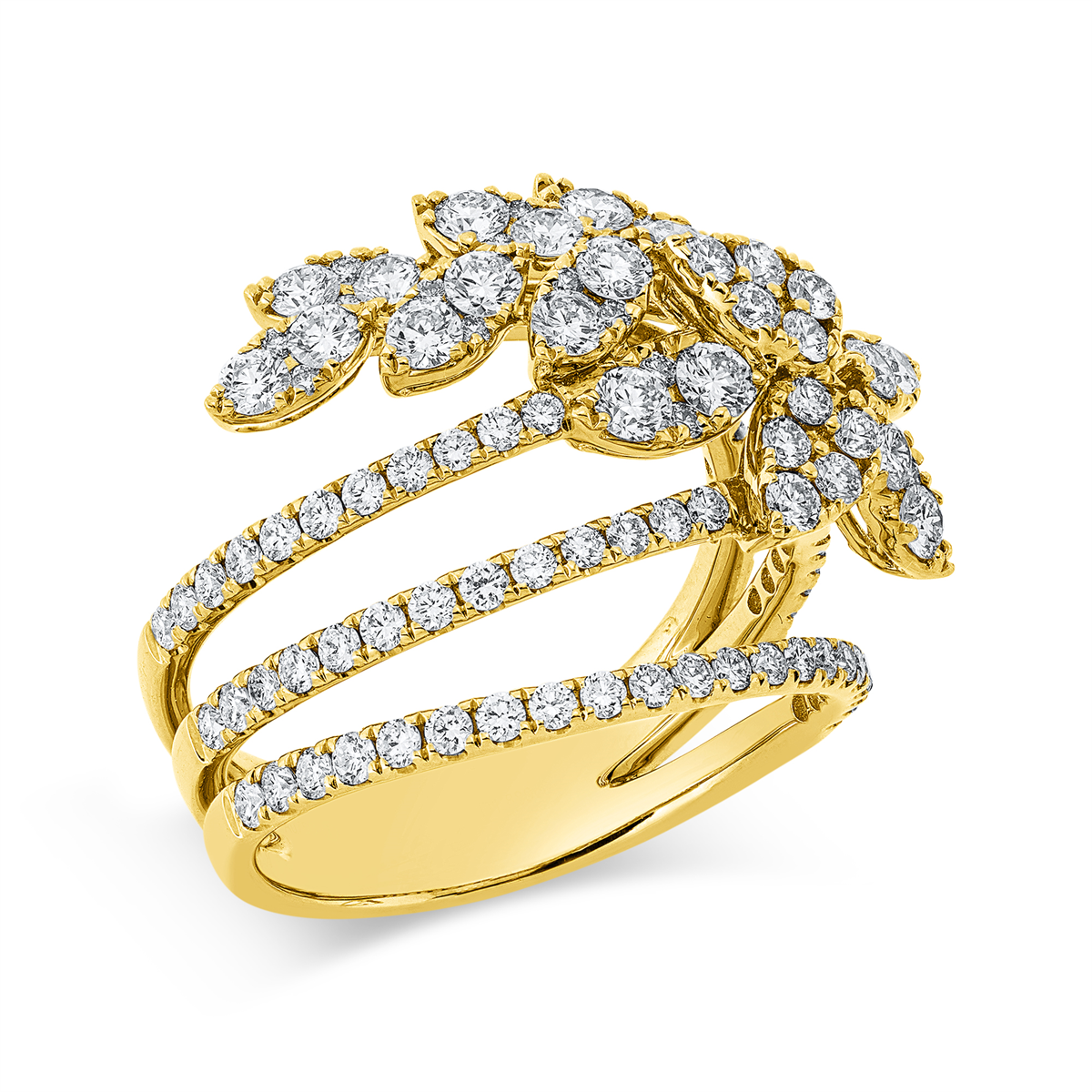 diamond full cut  exclusive ring in yellow gold