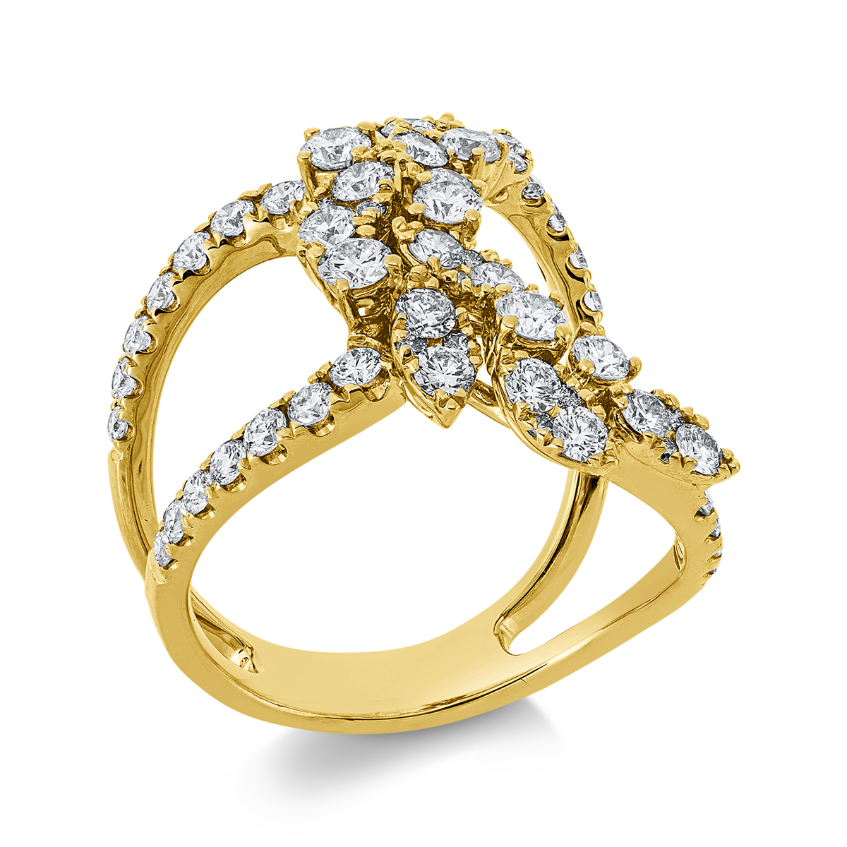 diamond full cut  exclusive ring in yellow gold