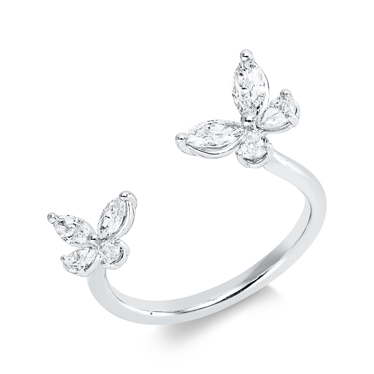 marquise  modern woman ring in white gold