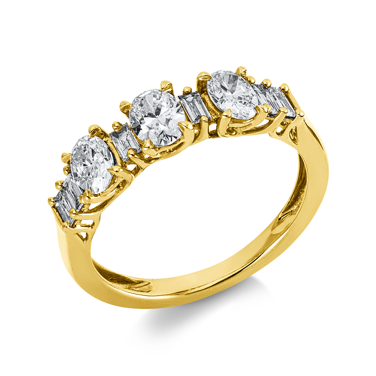 baguette  exclusive ring in yellow gold