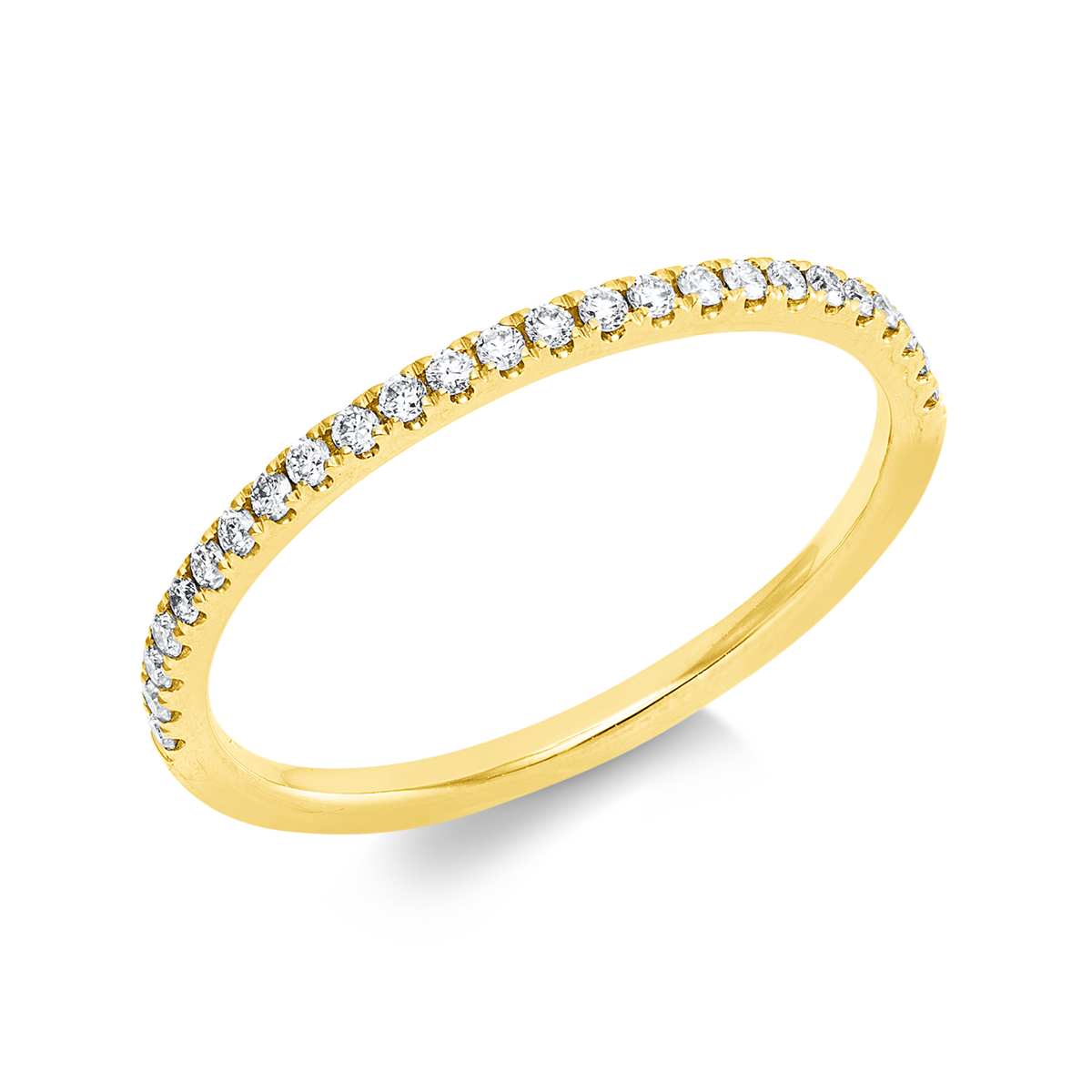 diamond full cut  eternity full ring in yellow gold