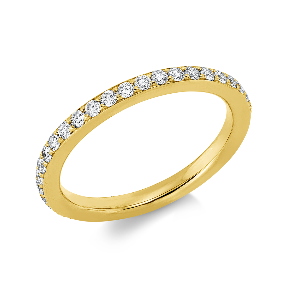 diamond full cut  eternity full ring in yellow gold