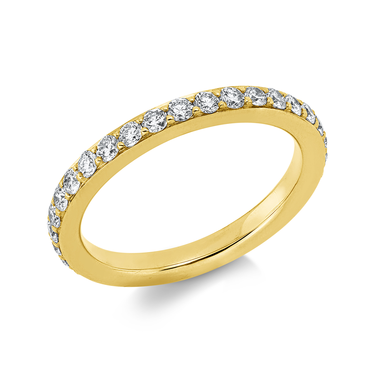 diamond full cut  eternity full ring in yellow gold
