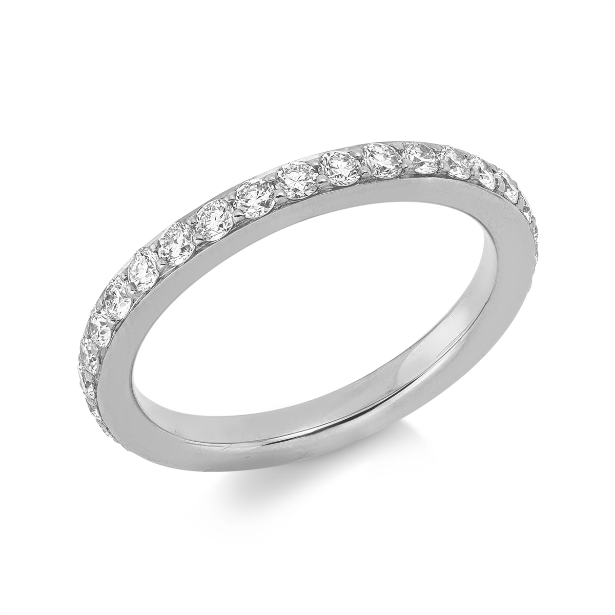 diamond full cut  eternity full ring in white gold