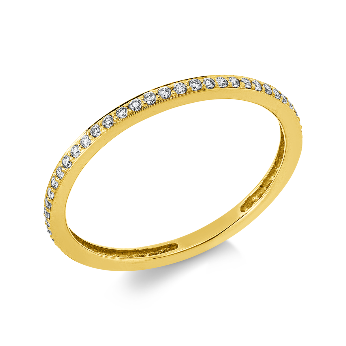 diamond full cut  eternity full ring in yellow gold