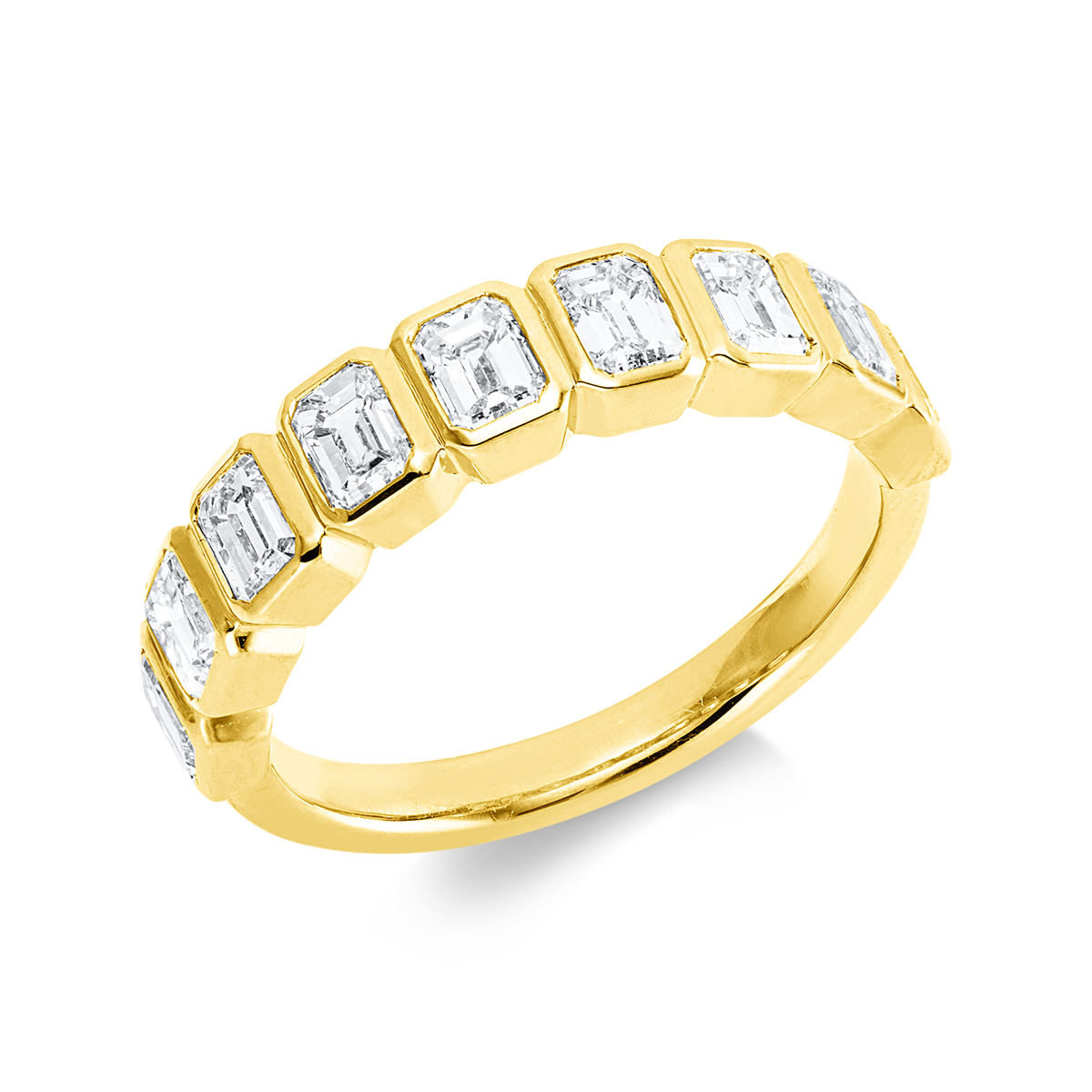 emerald cut  exclusive ring in yellow gold