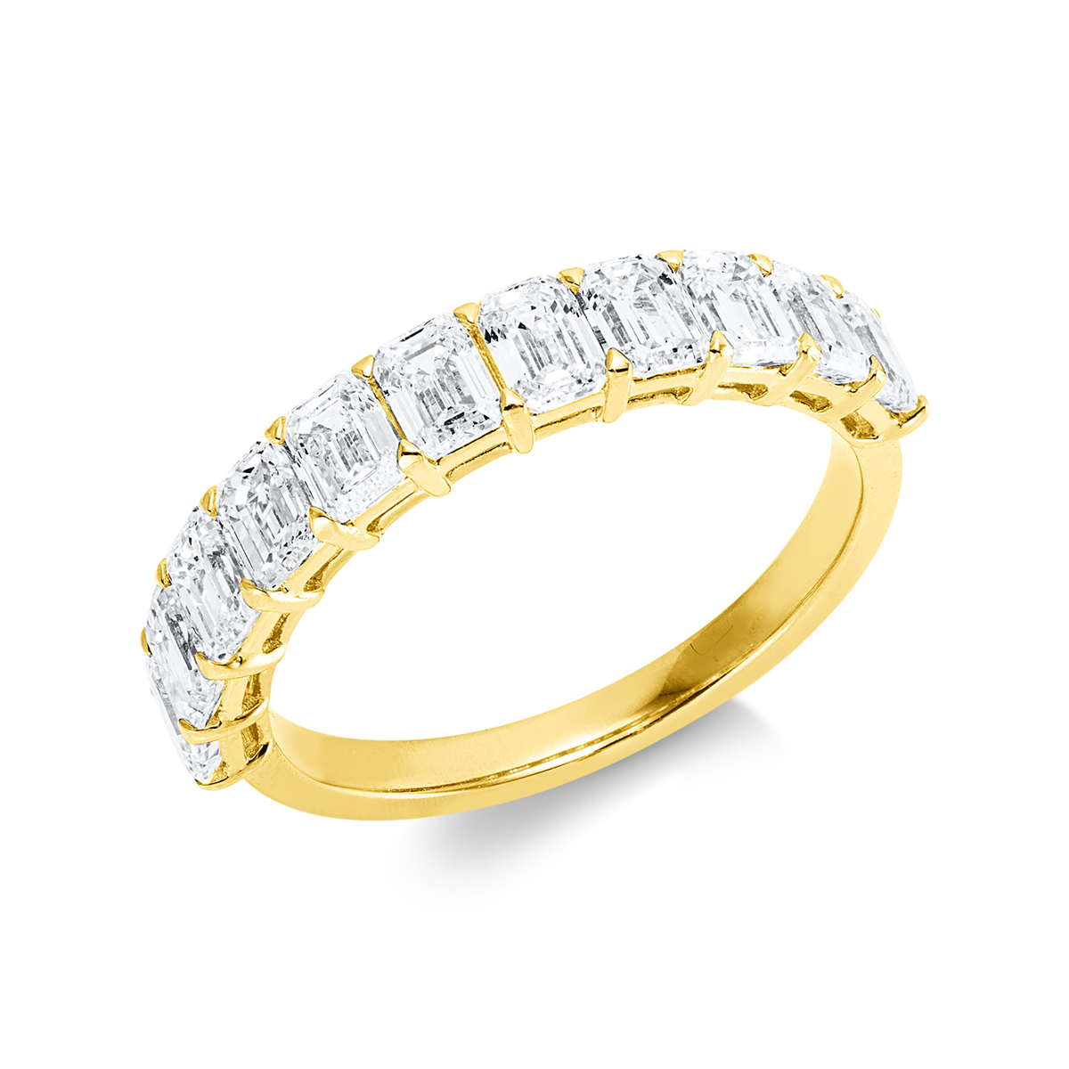 emerald cut  exclusive ring in yellow gold