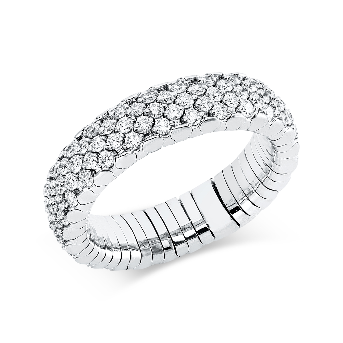 diamond full cut  flex ring in white gold