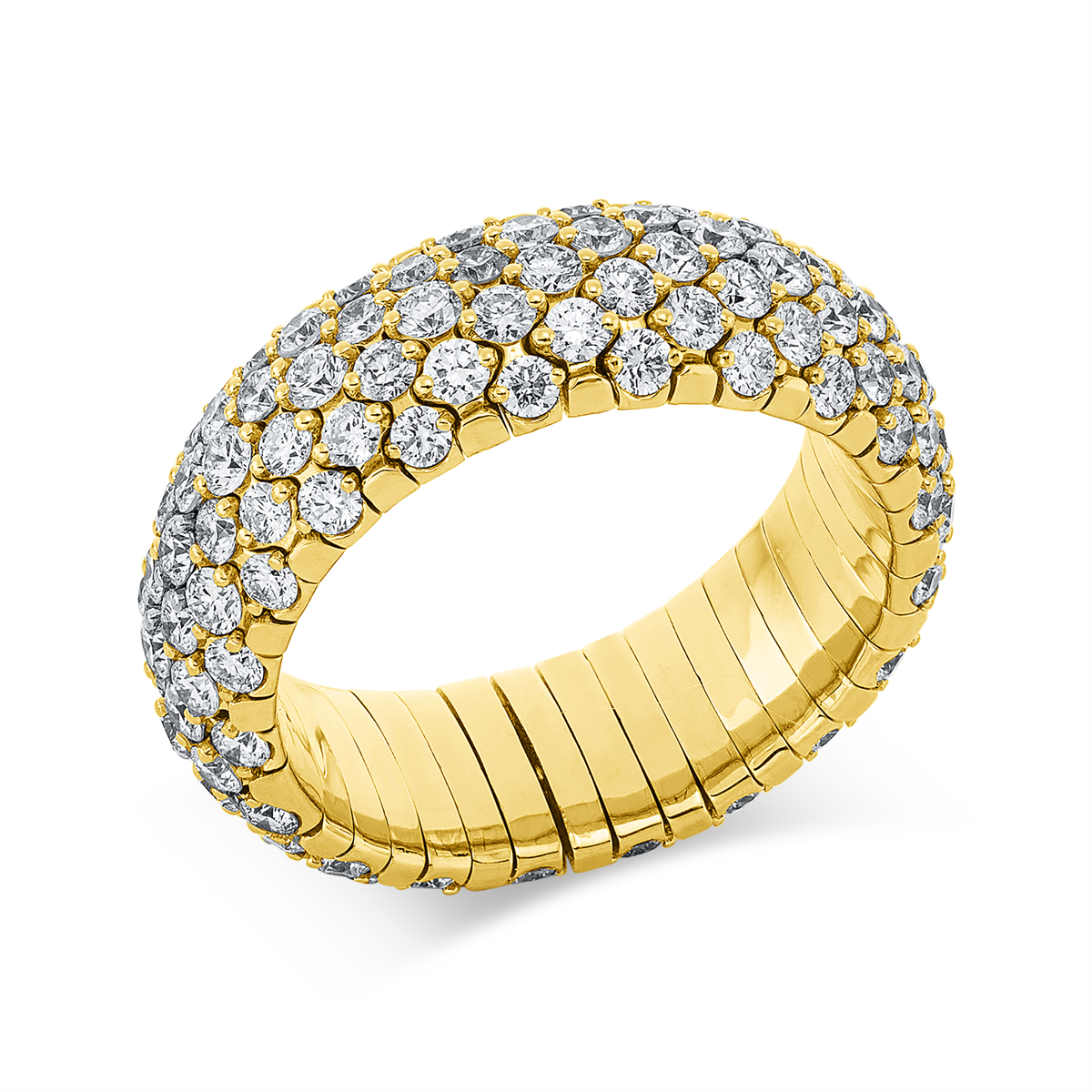 diamond full cut  flex ring in yellow gold